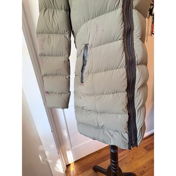 Mackage Calla Down Filled Long Puffer Coat Olive Green DAMAGED STAINED Size M - Picture 6 of 12